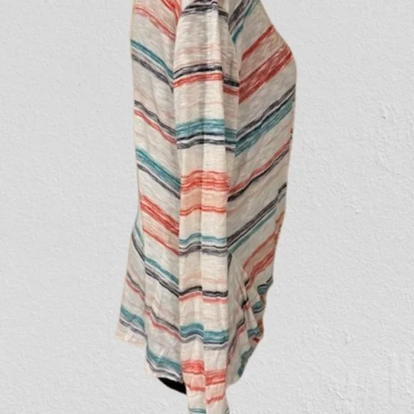 Multi Colored Stripped Round Neck Top with front twist  4077  NWT Boutique - Picture 6 of 11